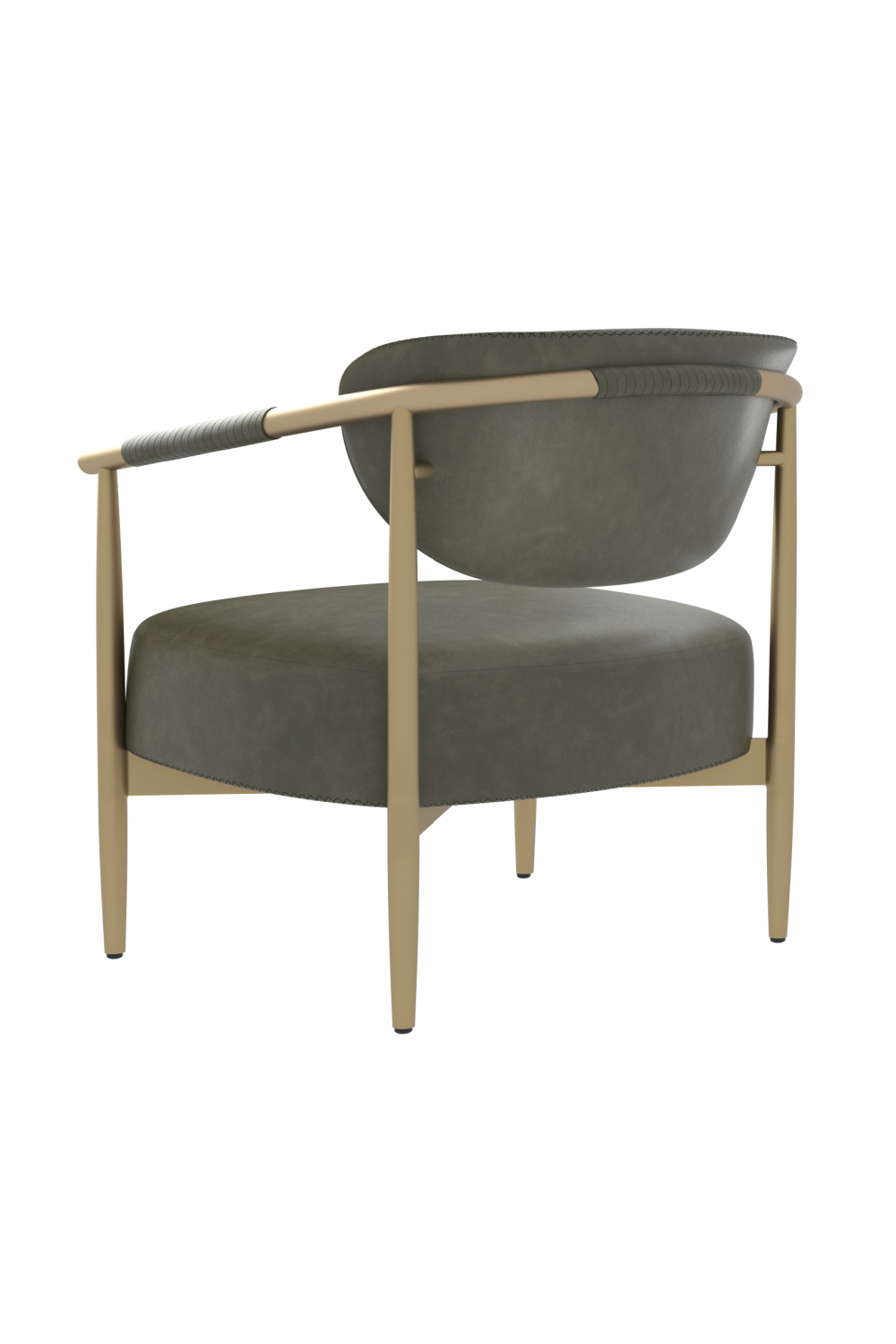   Modern European furniture - Gold-Framed Leather Lounge Chair - www.oroa.com | Oroa.com