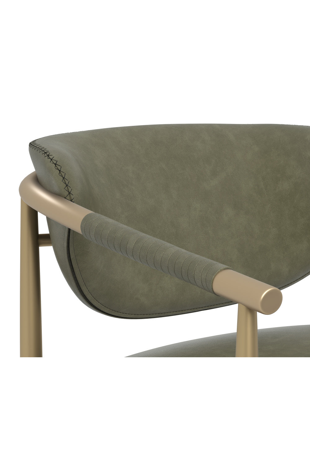   Modern European furniture - Gold-Framed Leather Lounge Chair - www.oroa.com | Oroa.com
