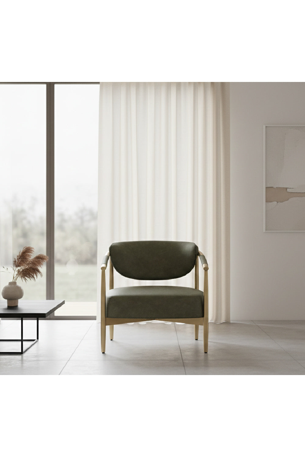   Modern European furniture - Gold-Framed Leather Lounge Chair - www.oroa.com | Oroa.com