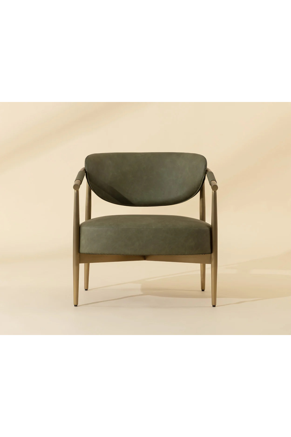   Modern European furniture - Gold-Framed Leather Lounge Chair - www.oroa.com | Oroa.com