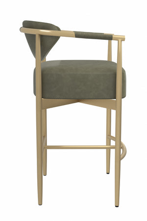   Modern European furniture - Gold Framed Leather-Look Bar Stool - www.oroa.com | Oroa.com