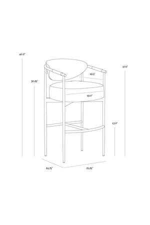   Modern European furniture - Gold Framed Leather-Look Bar Stool - www.oroa.com | Oroa.com