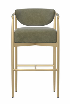   Modern European furniture - Gold Framed Leather-Look Bar Stool - www.oroa.com | Oroa.com