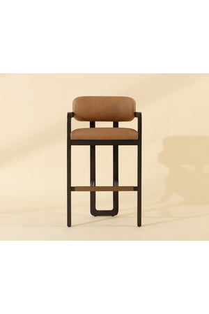   Modern European furniture - Brown Leather Bar Stool - www.oroa.com | Oroa.com