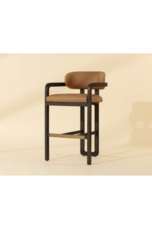  Modern European furniture - Brown Leather Bar Stool - www.oroa.com | Oroa.com