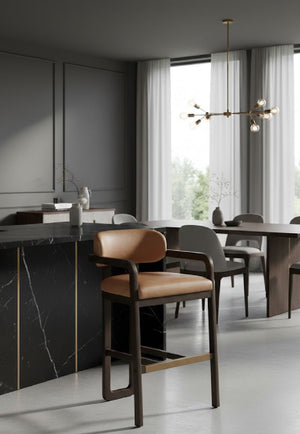   Modern European furniture - Brown Leather Bar Stool - www.oroa.com | Oroa.com