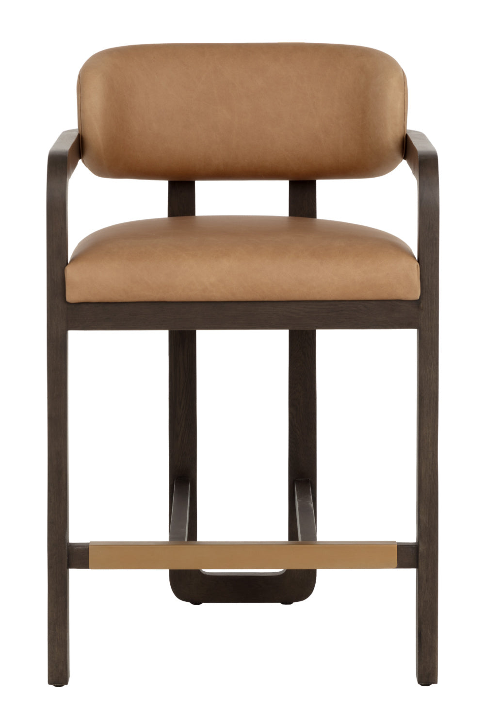   Modern European furniture - Brown Oak Framed Counter Stool - www.oroa.com | Oroa.com