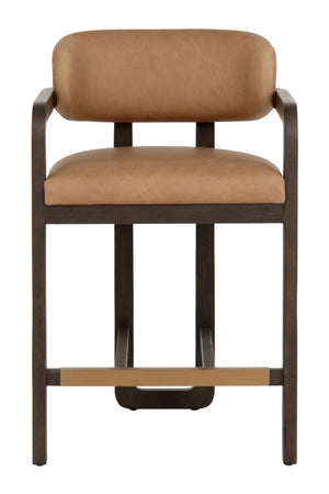  Modern European furniture - Brown Oak Framed Counter Stool - www.oroa.com | Oroa.com