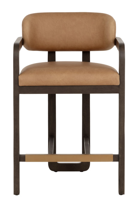   Modern European furniture - Brown Oak Framed Counter Stool - www.oroa.com | Oroa.com