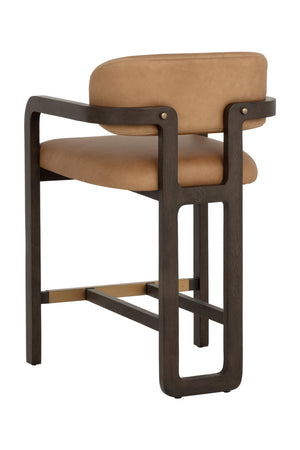   Modern European furniture - Brown Oak Framed Counter Stool - www.oroa.com | Oroa.com