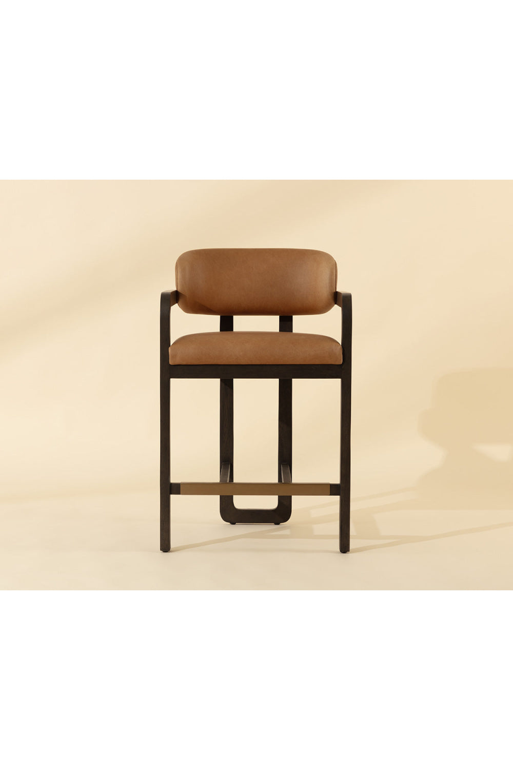   Modern European furniture - Brown Oak Framed Counter Stool - www.oroa.com | Oroa.com