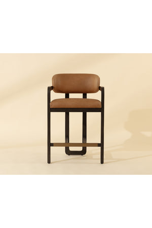   Modern European furniture - Brown Oak Framed Counter Stool - www.oroa.com | Oroa.com