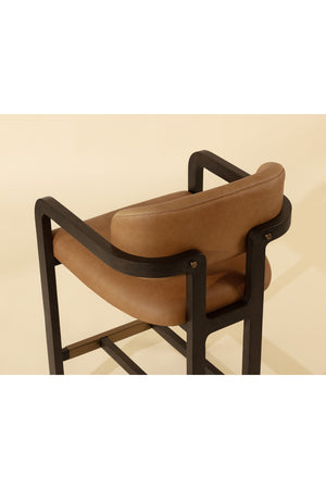   Modern European furniture - Brown Oak Framed Counter Stool - www.oroa.com | Oroa.com