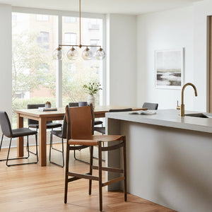   Modern European furniture - Brown Nubuck Leather Bar Stool - www.oroa.com | Oroa.com