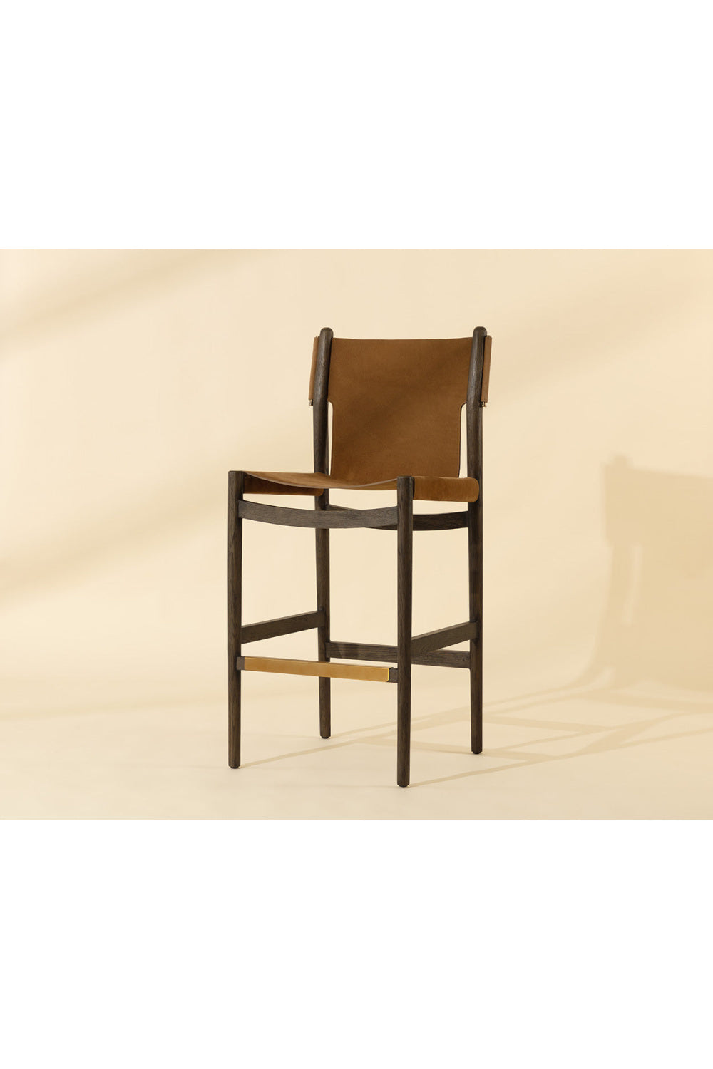  Modern European furniture - Brown Nubuck Leather Bar Stool - www.oroa.com | Oroa.com