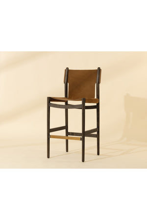   Modern European furniture - Brown Nubuck Leather Bar Stool - www.oroa.com | Oroa.com