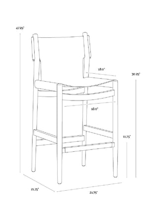   Modern European furniture - Brown Nubuck Leather Bar Stool - www.oroa.com | Oroa.com