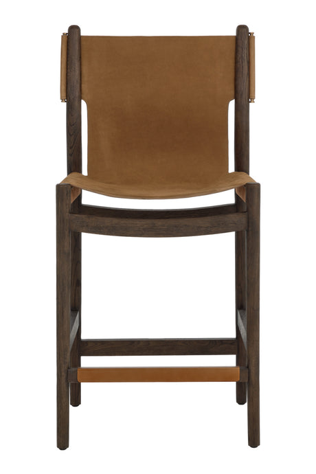   Modern European furniture - Brown Nubuck Leather Counter Stool - www.oroa.com | Oroa.com