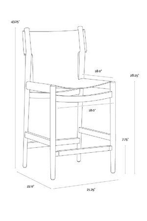   Modern European furniture - Brown Nubuck Leather Counter Stool - www.oroa.com | Oroa.com