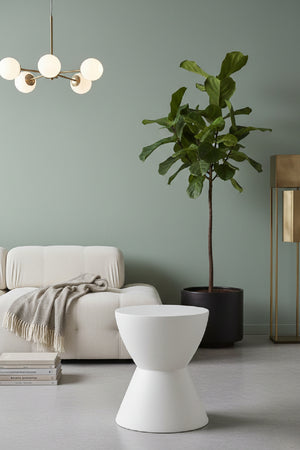   Modern European furniture - White Hourglass Indoor/Outdoor End Table - www.oroa.com | Oroa.com