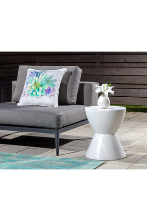   Modern European furniture - White Hourglass Indoor/Outdoor End Table - www.oroa.com | Oroa.com