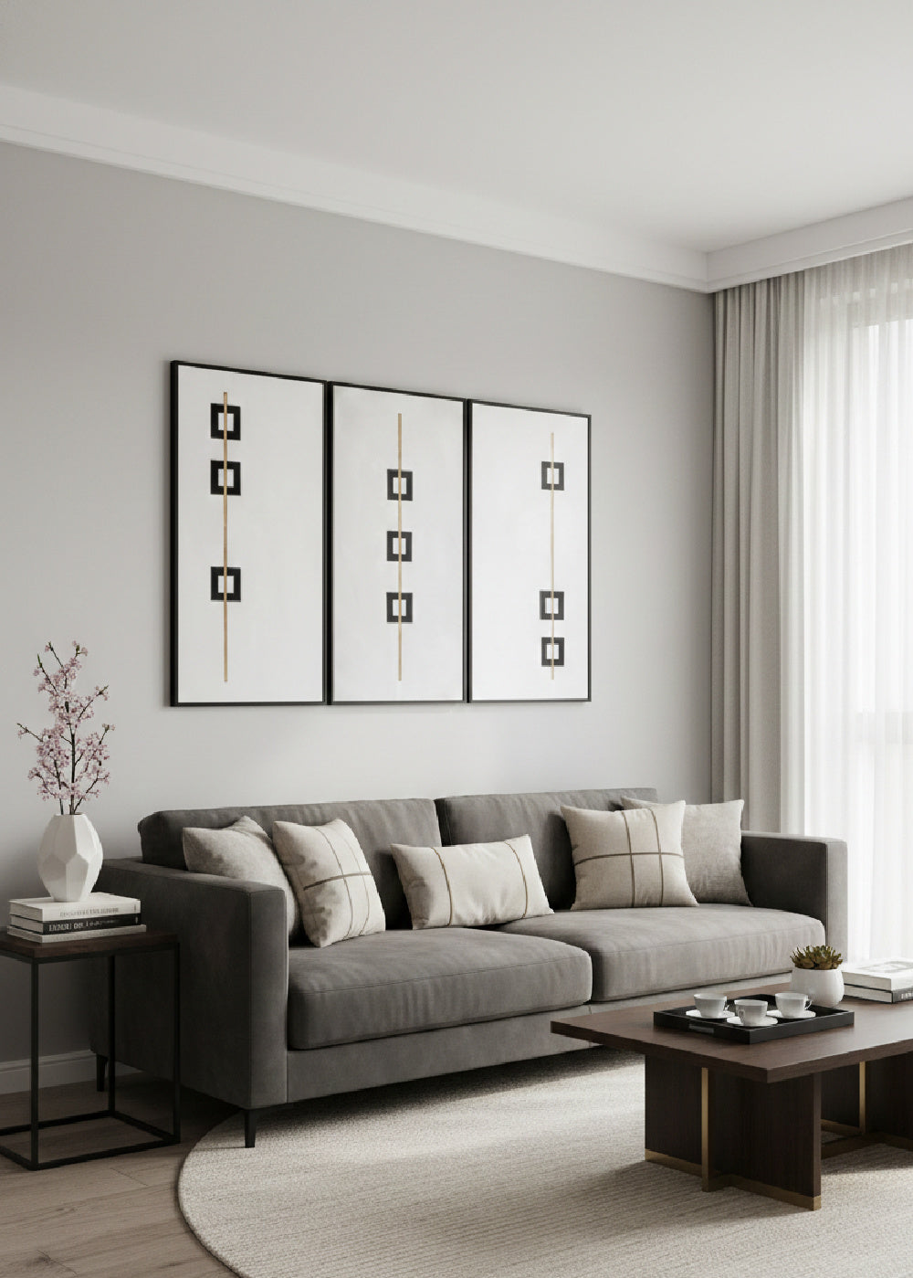   Modern European furniture - Minimalist Abstract Wall Art Set of 3 - www.oroa.com | Oroa.com
