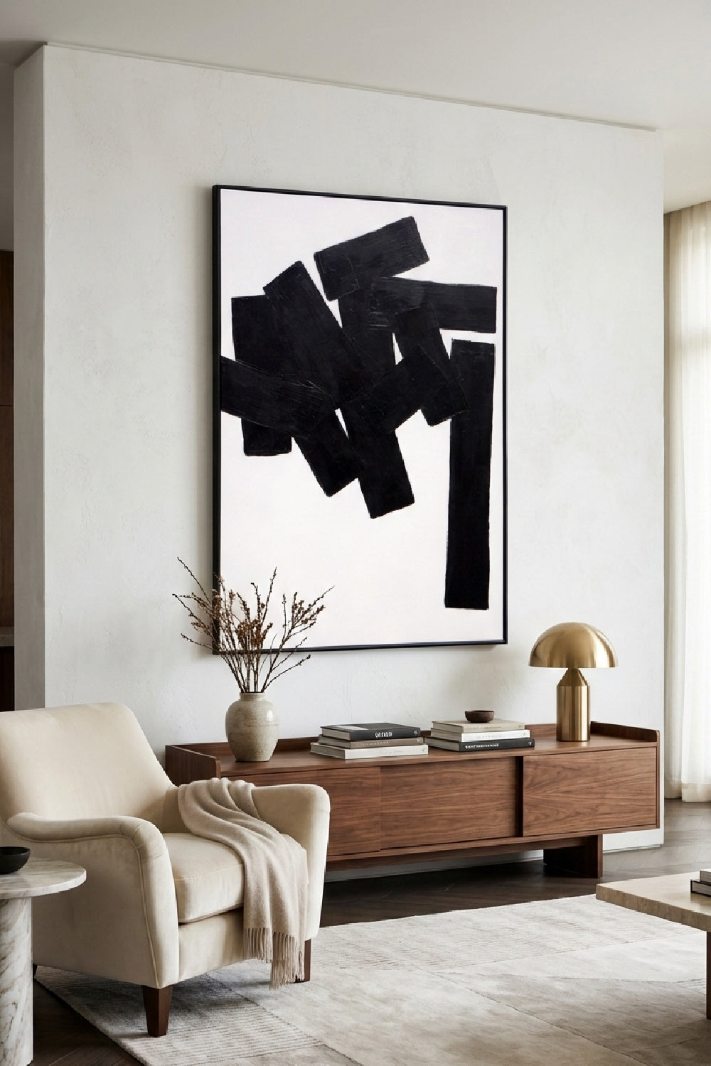  Modern European furniture - Black Abstract Painting - www.oroa.com | Oroa.com