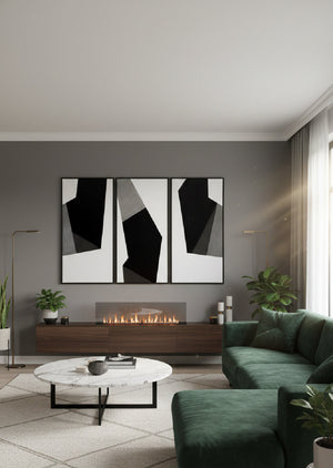   Modern European furniture - Contemporary Geometric Triptych Art Set (3) - www.oroa.com | Oroa.com