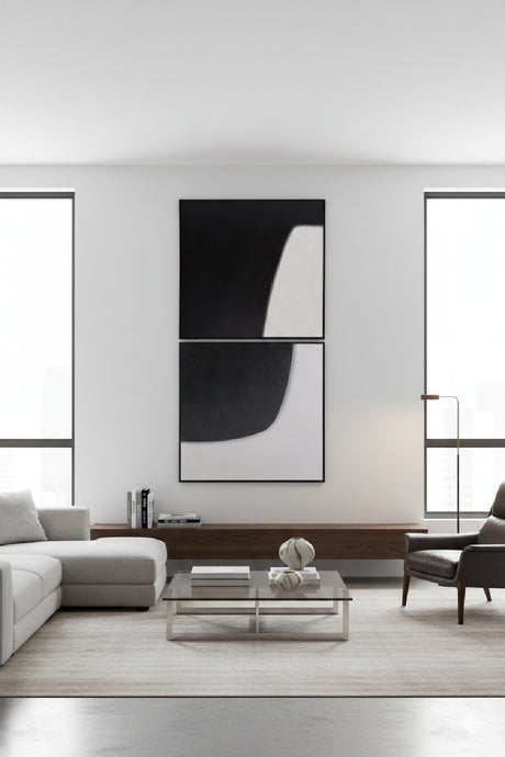   Modern European furniture - Geometric Abstract Wall Art Set (2) - www.oroa.com | Oroa.com