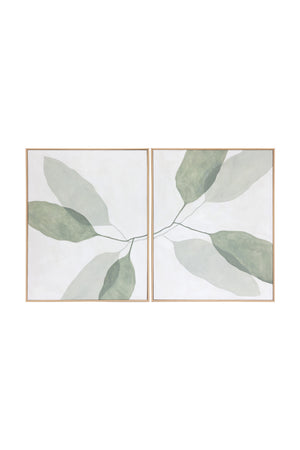   Modern European furniture - Green Leaves Painting Set (2) - www.oroa.com | Oroa.com
