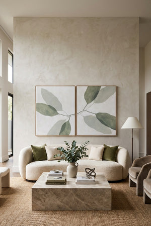   Modern European furniture - Green Leaves Painting Set (2) - www.oroa.com | Oroa.com