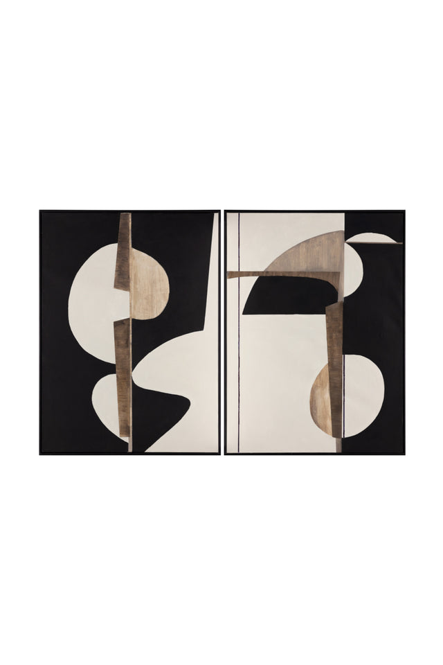 Modern European furniture - Black Abstract Modern Art Set (2) - www.oroa.com