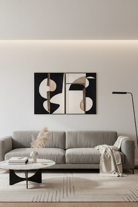   Modern European furniture - Black Abstract Modern Art Set (2) - www.oroa.com | Oroa.com