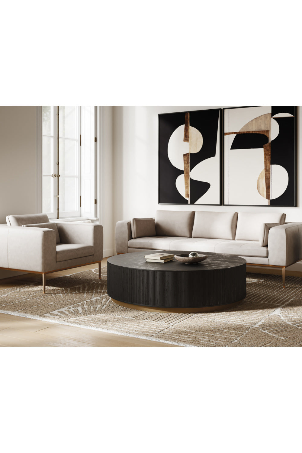   Modern European furniture - Black Abstract Modern Art Set (2) - www.oroa.com | Oroa.com