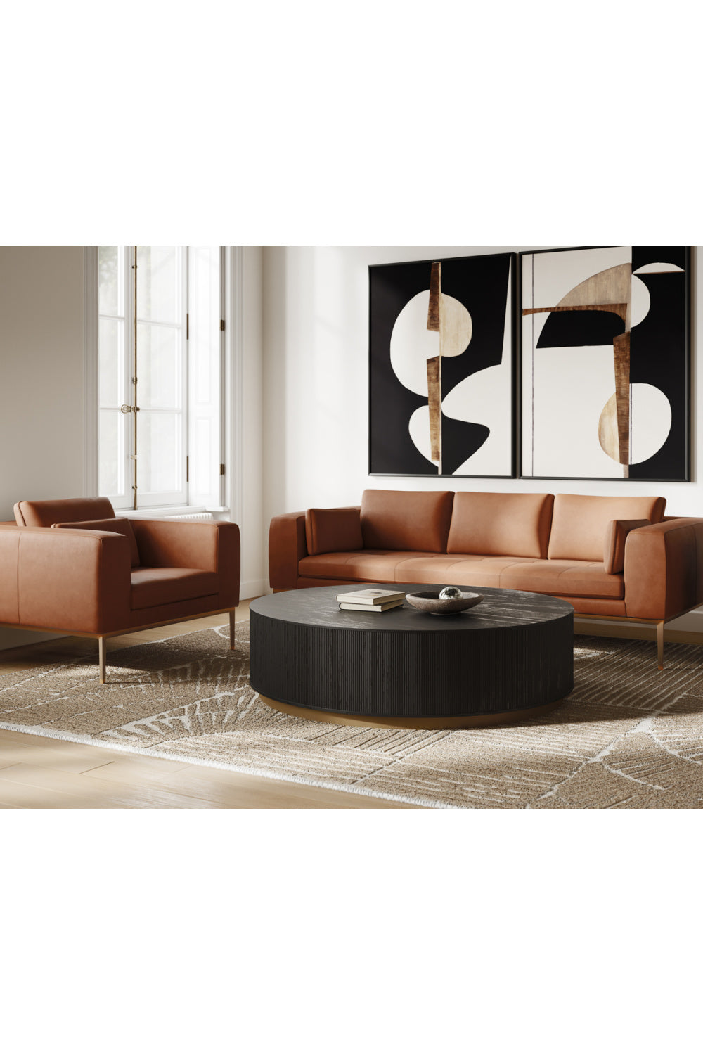   Modern European furniture - Black Abstract Modern Art Set (2) - www.oroa.com | Oroa.com