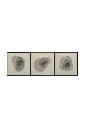   Modern European furniture - Taupe Abstract Art Set (3) - www.oroa.com | Oroa.com