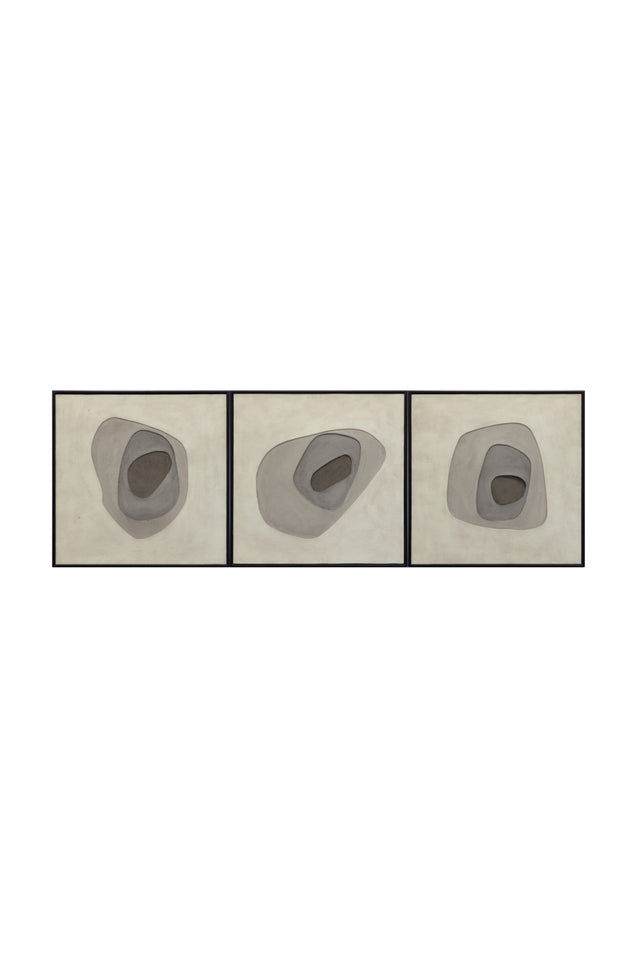 Modern European furniture - Taupe Abstract Art Set (3) - www.oroa.com