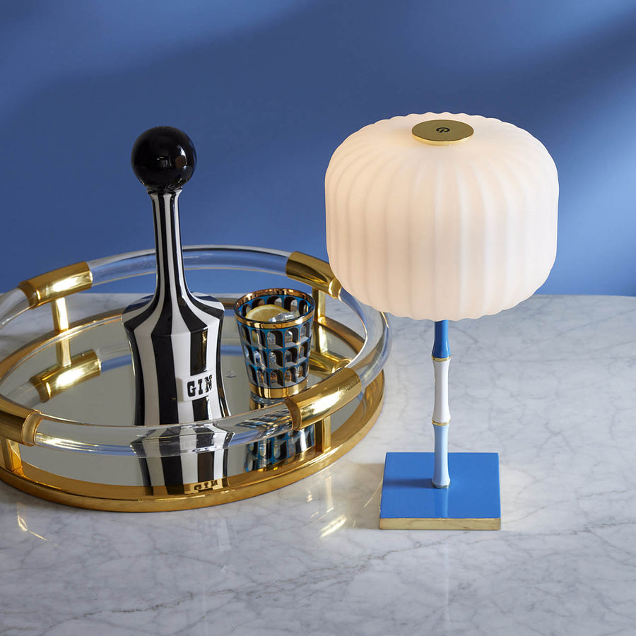   Fluted Glass Rechargeable Table Lamp | Oroa.com