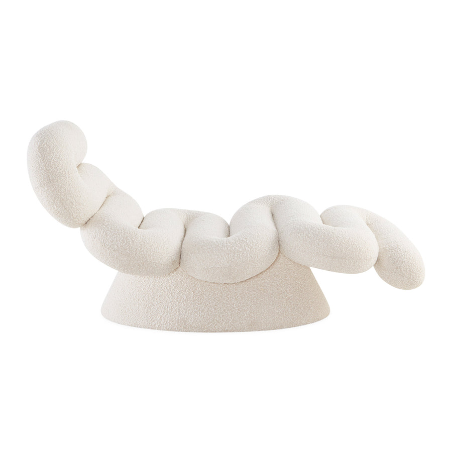   Tube-Shaped Bouclé Chaise Lounge | Oroa.com