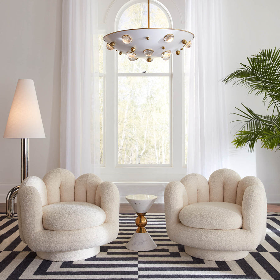   Wavy Back Bouclé Swivel Chair | Oroa.com