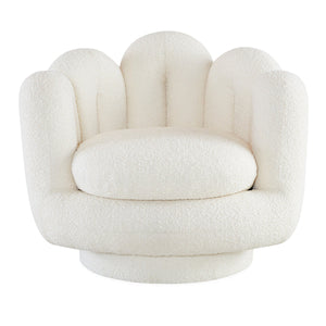   Wavy Back Bouclé Swivel Chair | Oroa.com