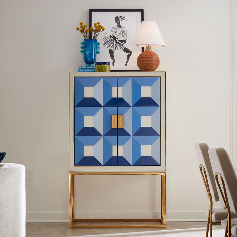   Blue Marbleized Vase | Oroa.com