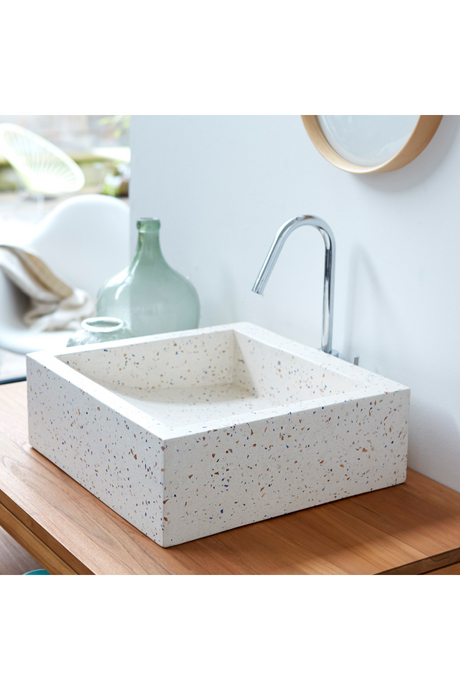   Square Terrazzo Bathroom Sink | Oroa.com