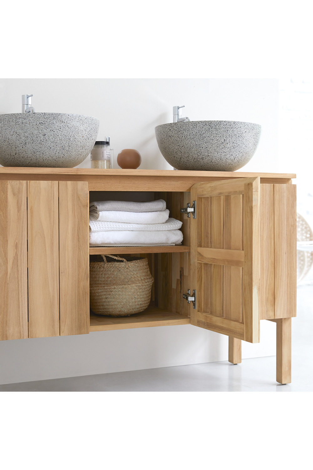   Teak Minimalist Vanity Unit | Oroa.com