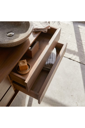   Teak Wall Mounted Vanity Unit | Oroa.com