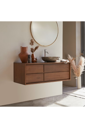   Teak Wall Mounted Vanity Unit | Oroa.com