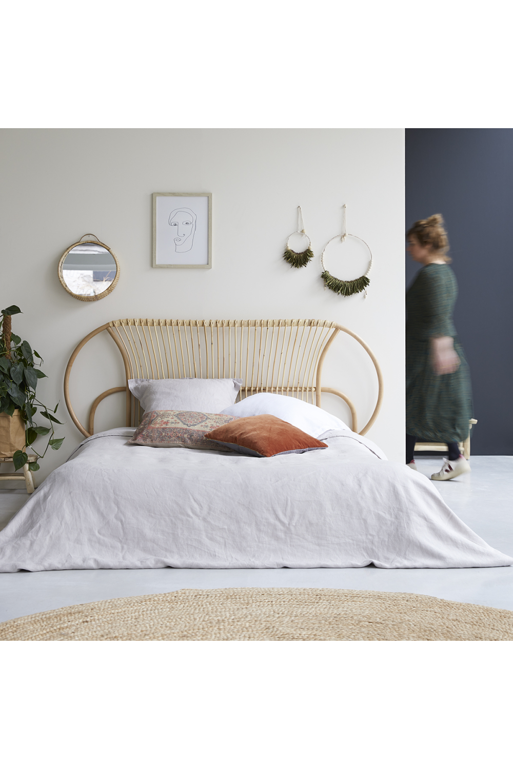   Rattan Queen Headboard 74" | Oroa.com