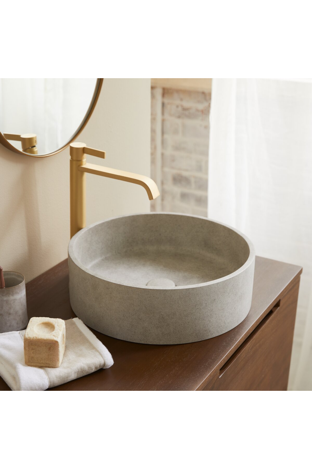   Round Concrete Bathroom Sink | Oroa.com