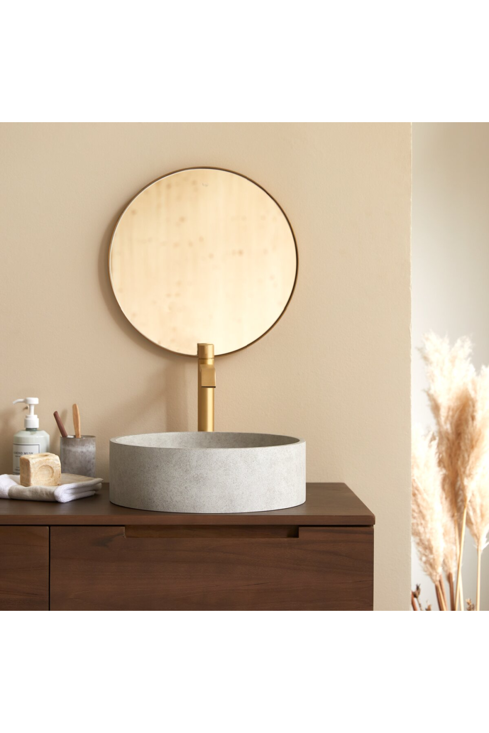   Round Concrete Bathroom Sink | Oroa.com