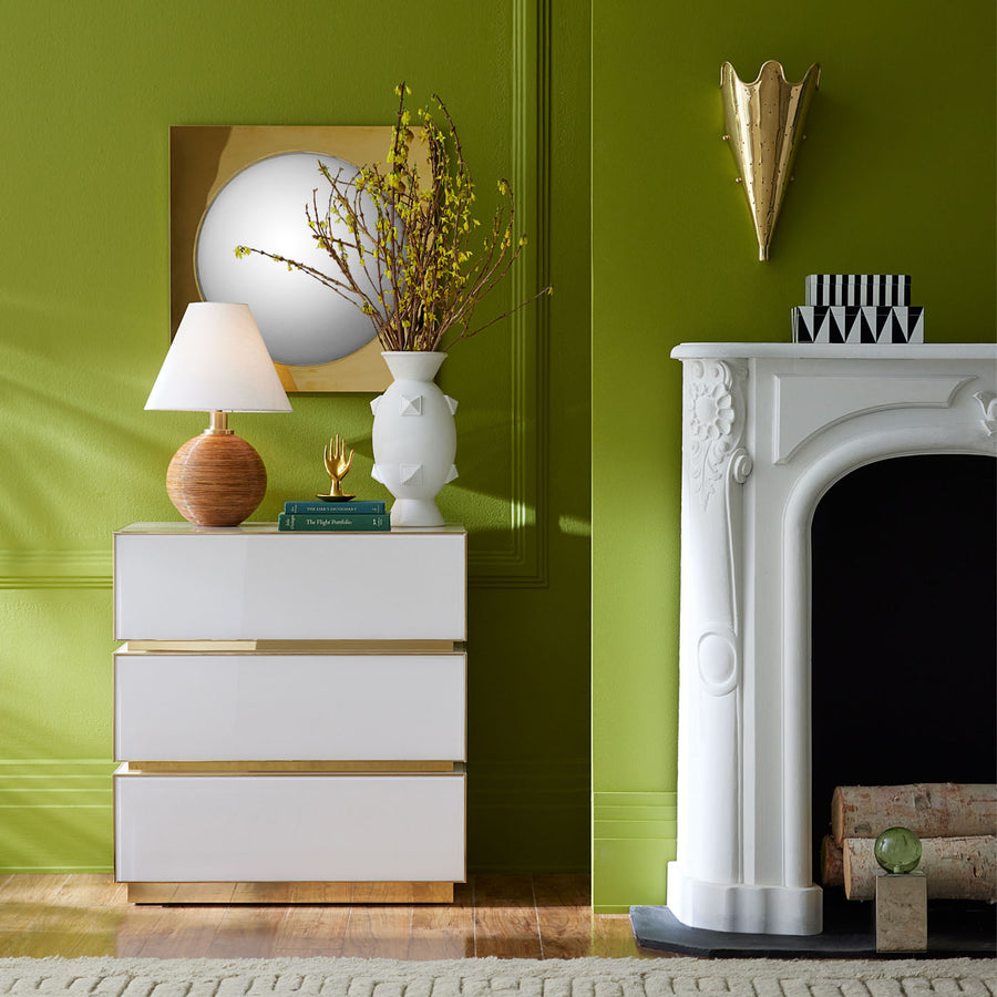   White Glass 3-Drawer Chest | Oroa.com